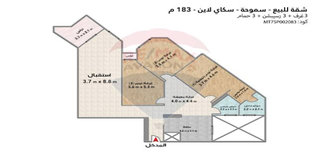 شقة للبيع فى سموحة - قسم سيدى جابر - الإسكندرية