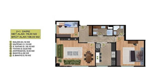 شقة للبيع فى بيليك دوزو - إسطنبول